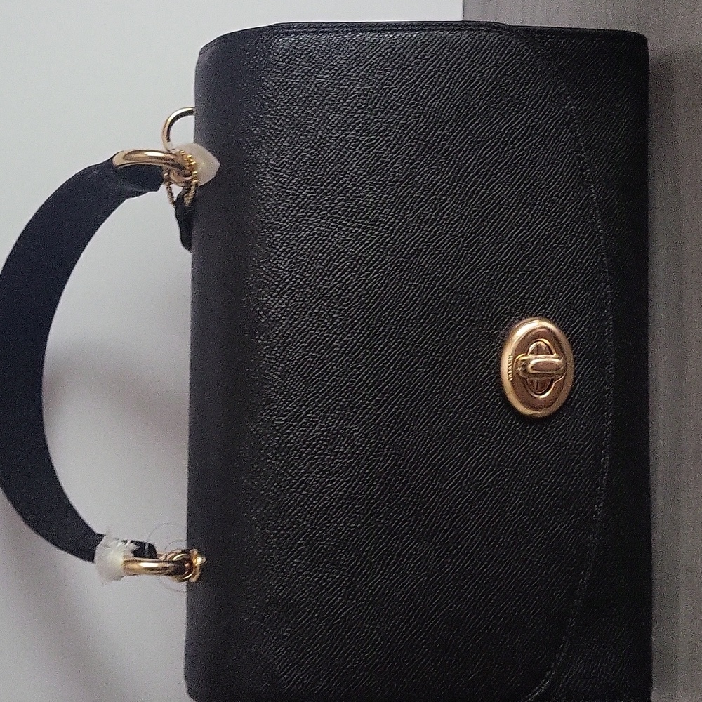 Coach Black Leather Handbag.